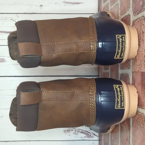 Weatherproof Vintage Tan and Navy Blue Men's Adam Duck Boots Size 12