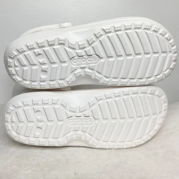 WHITE CROCS UNISEX NEO PUFF SNOW WINTER RAIN BOOTS MENS SZ 10 / WOMENS 12