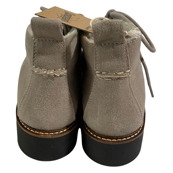 White Mountain Grey Brown Sherpa Lined Suede Scotch Guarded Bootie Size 9.5