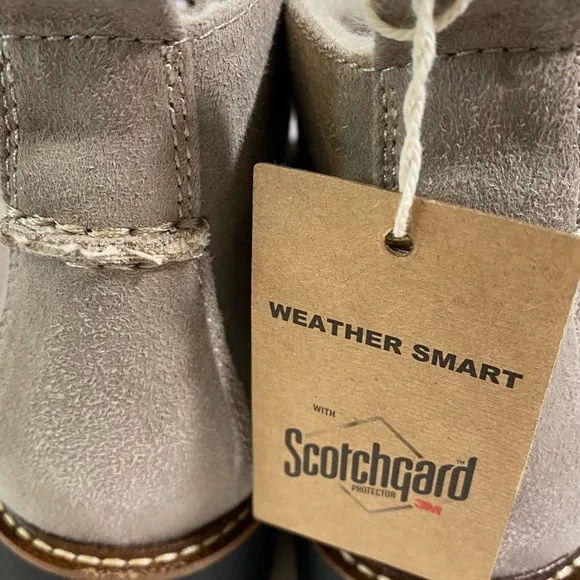 White Mountain Grey Brown Sherpa Lined Suede Scotch Guarded Bootie Size 9.5
