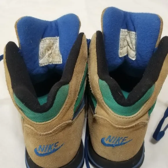 Womens 7.5 NIKE 1992 CALDERA ACG HIKING BOOT Tan Green Blue 921202 185008-341 00
