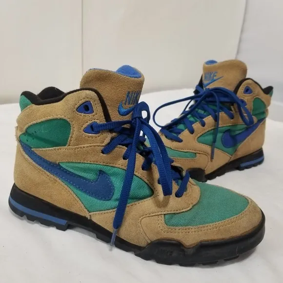 Womens 7.5 NIKE 1992 CALDERA ACG HIKING BOOT Tan Green Blue 921202 185008-341 00