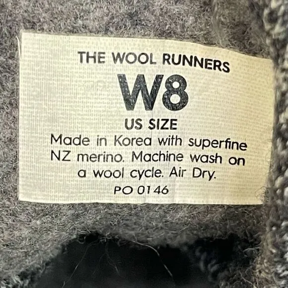 Women's Allbirds Wool Runners Running Shoes Sneakers Size 8 Gray Black