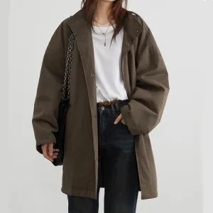 Women's Autumn/Winter Casual Long Coat with Hood