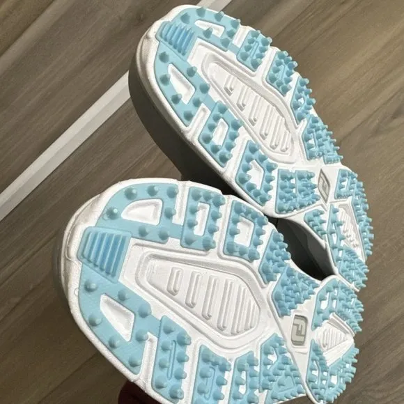 Womens FootJoy Pro/SL Golf Shoes Grey / Light Blue 98118‎ Size 7 Shoes Cleats