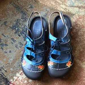 Womens L'artiste Spring Step Vesta slingback leather painted shoes size 42