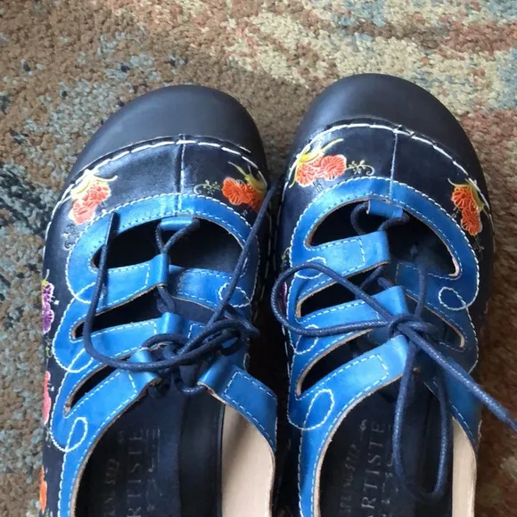 Womens L'artiste Spring Step Vesta slingback leather painted shoes size 42