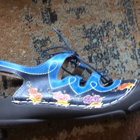 Womens L'artiste Spring Step Vesta slingback leather painted shoes size 42