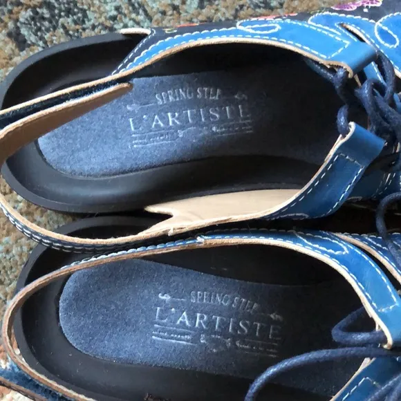 Womens L'artiste Spring Step Vesta slingback leather painted shoes size 42
