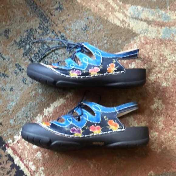 Womens L'artiste Spring Step Vesta slingback leather painted shoes size 42