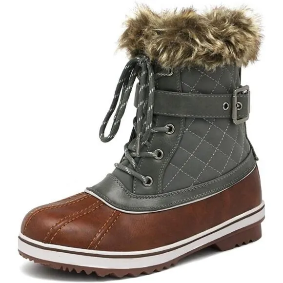 Women's Mid Calf Waterproof Winter Snow Boots