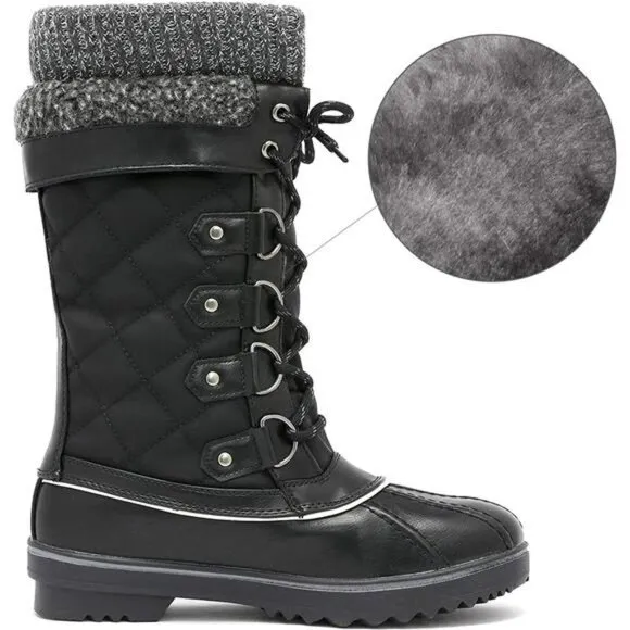 Women's Mid Calf Waterproof Winter Snow Boots