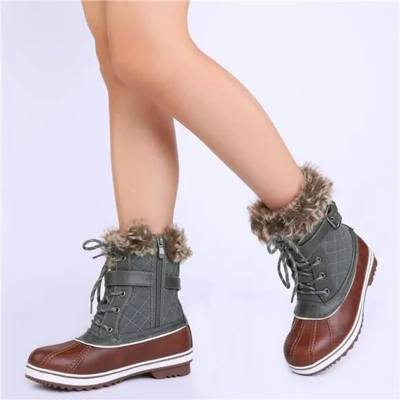 Women's Mid Calf Waterproof Winter Snow Boots