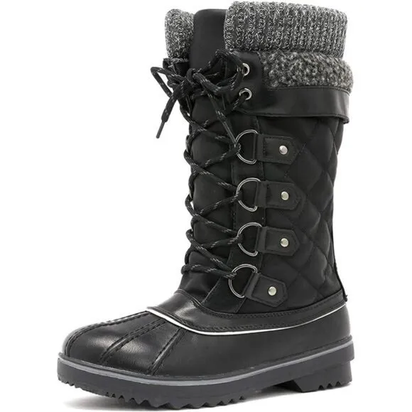 Women's Mid Calf Waterproof Winter Snow Boots
