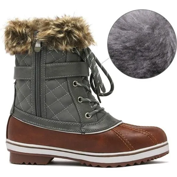 Women's Mid Calf Waterproof Winter Snow Boots