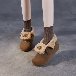 Women's Minimalism Solid Suede Soft Furred Ankle Snow Boots