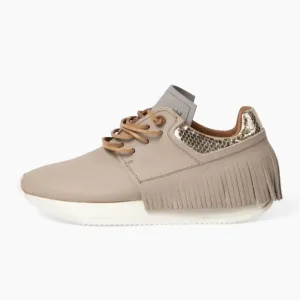 Women's Tan Fringe Sneakers