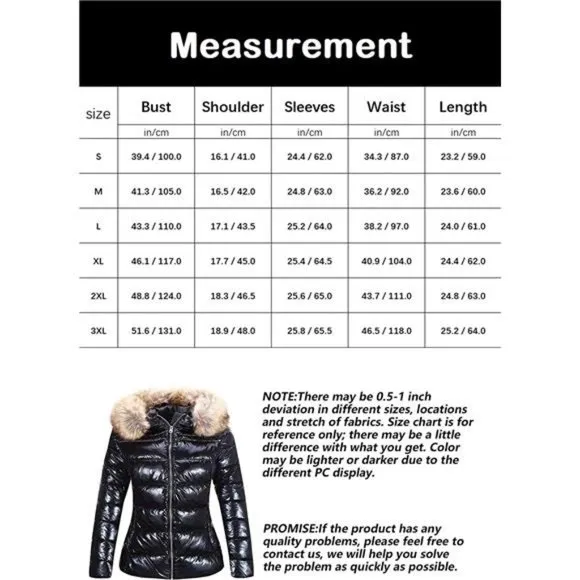 Women's Warm Quilted Bubble Padded Hood Coat with Faux Fur Collar, Black