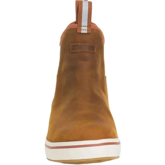 XTRATUF LEATHER ANKLE DECK BOOT ORANGE 10.5 D (M)