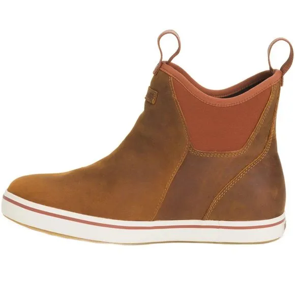XTRATUF LEATHER ANKLE DECK BOOT ORANGE 10.5 D (M)