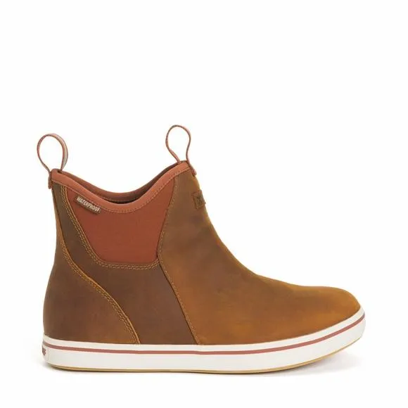 XTRATUF LEATHER ANKLE DECK BOOT ORANGE 10.5 D (M)