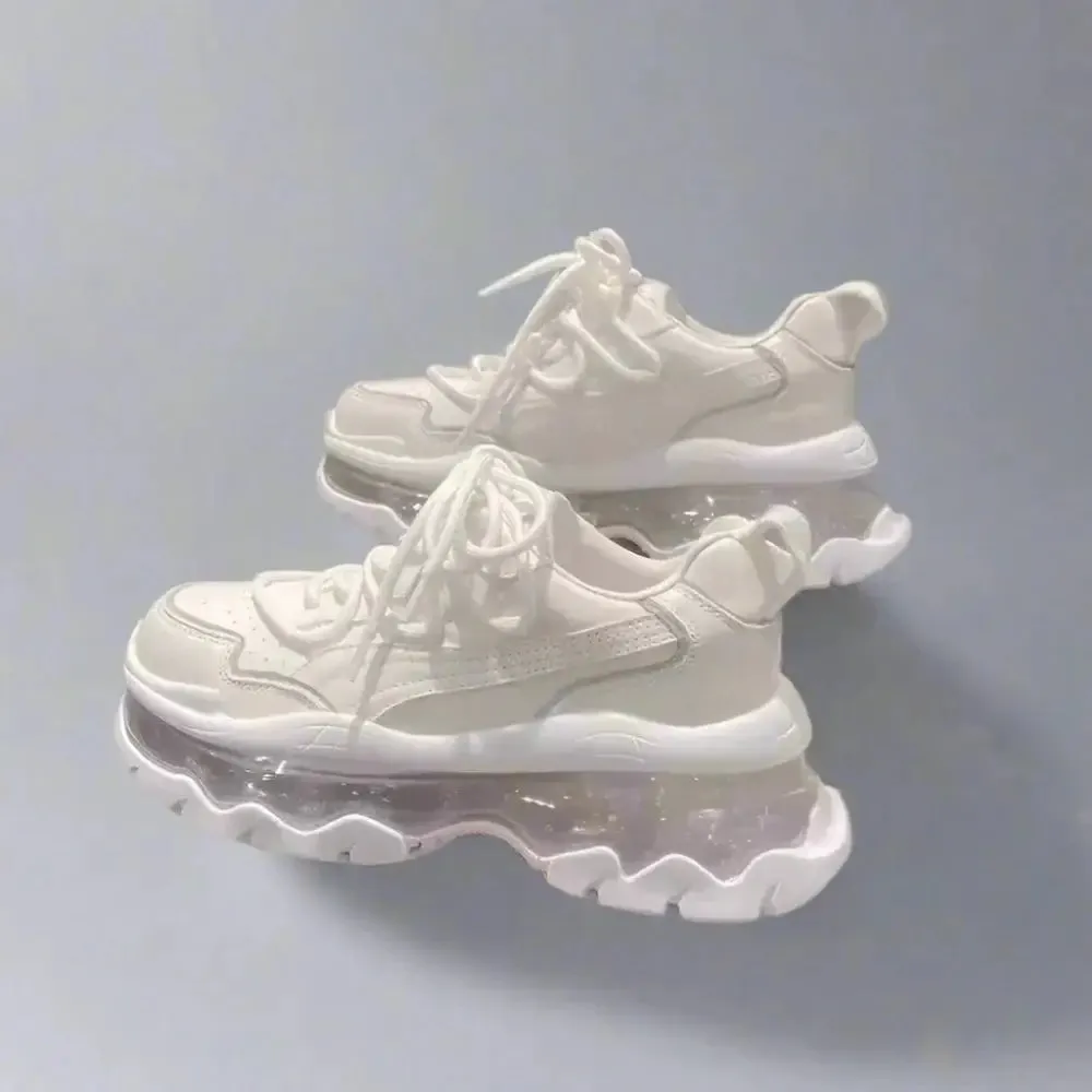 Y2K Solid PU Shoes with Medium Heel for Spring and Autumn